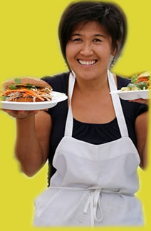 Mei with sandwiches